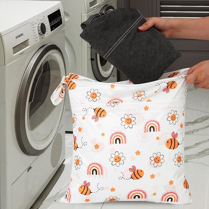 2pcs Travel Waterproof Laundry Bag, Cloth Diaper Wet Dry Bags - Image 6