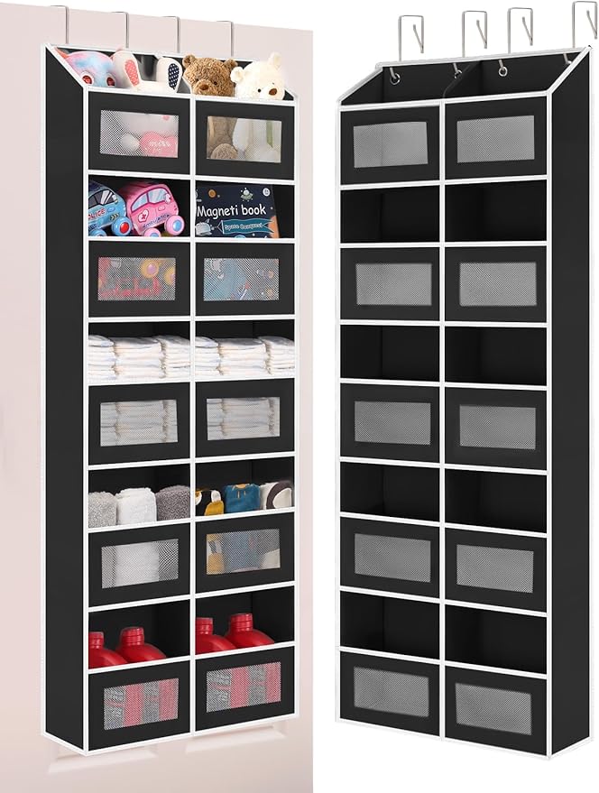 Over the Door Organizer Hanging- 10 Compartments, 80 lbs Load Behind Door by Wakaye