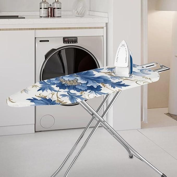 Blue Flowers Ironing Board Cover Thick Soft Ironing Board Protector - Image 2