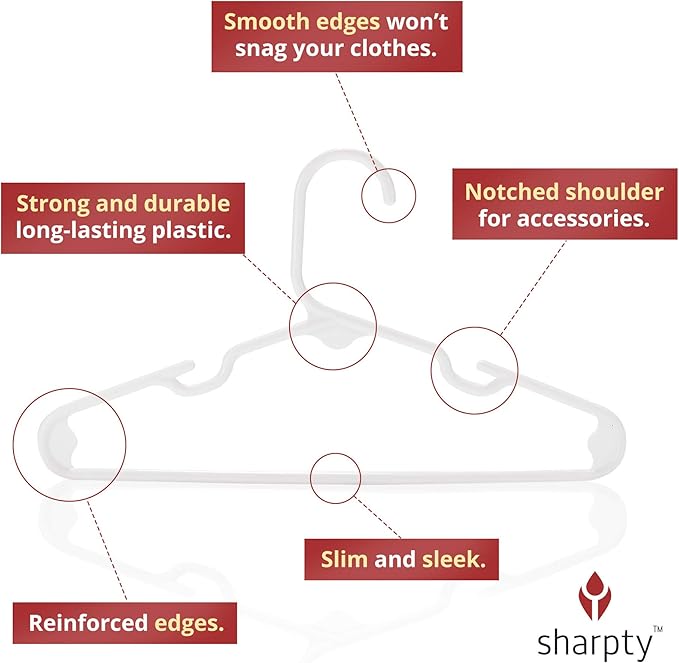 Sharpty Kids Plastic Hangers, Children's Hangers - Image 2