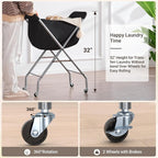 ELYKEN Laundry Cart with Wheels, 32”H Easy Rolling Laundry Hamper with - Image 2