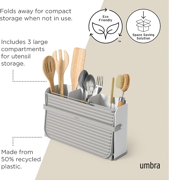 Umbra Sling Compact Dish Rack for Drying Dishes, Cutlery and More, Folds Away - Image 4