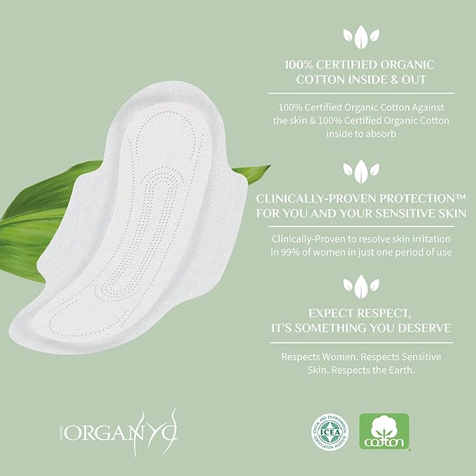 Organyc - 100% Certified Organic Cotton Feminine Pads - Heavy Flow - Image 3
