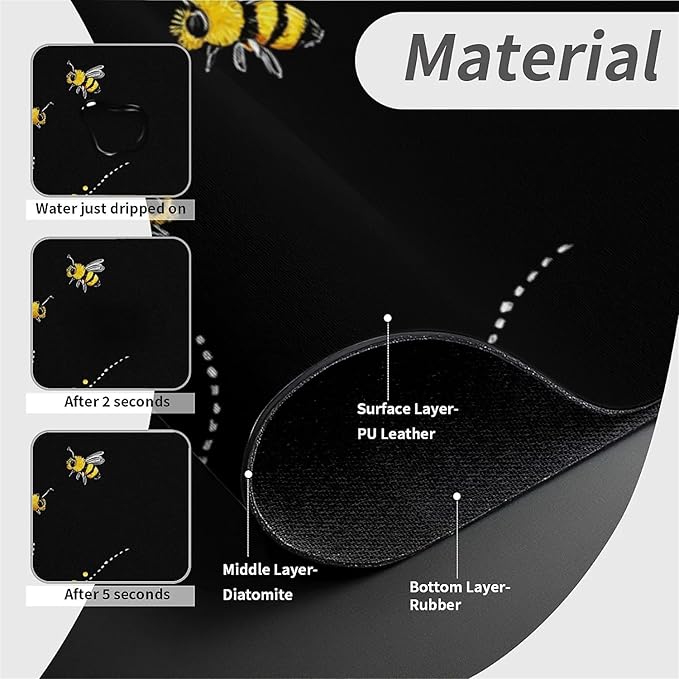 Kitchen Sink Splash Guard，sunflowers-and bees- Faucet Mat Sink Gadgets-Super - Image 4