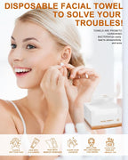 Face Towels, Facial Towels, 25 Ct Disposable Face Towel, 9.8"X9.8"Face Cloths - Image 2