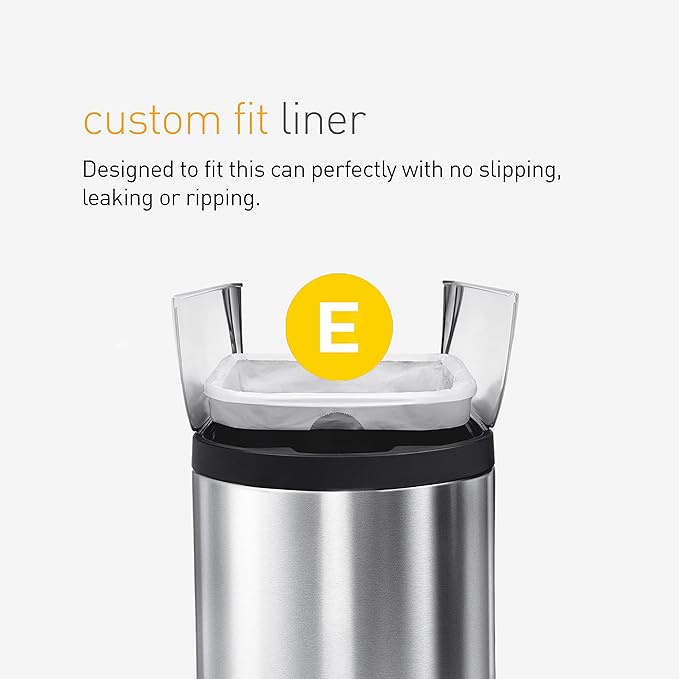 simplehuman Code E 60 Count, Dispenser Pack Custom Fit Liners, Drawstring Trash - Image 4
