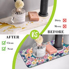 Sink Faucet Absorbing Mat Cute Flowers Sink Splash Guard Drying Mat - Image 6