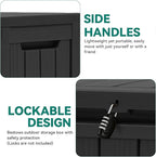 YITAHOME 72 Gallon Outdoor Resin Deck Box with Wheels, Pool Storage Box for Outdoor Cushions, Sports Equipment, Garden Tools, Black - Image 6
