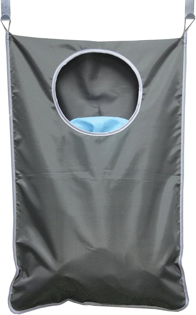 Oxford Fabric Space Saving Door-Hanging Laundry Hamper Bag + 2 Stainless Steel by Dearjana