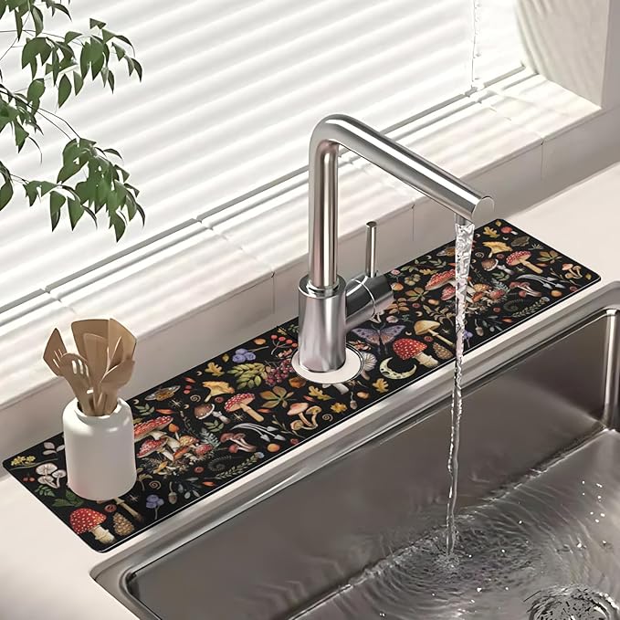 Dish Drying Mat for Kitchen Counter Matt, Super Absorbent Non-slip Rubber Backed - Image 4