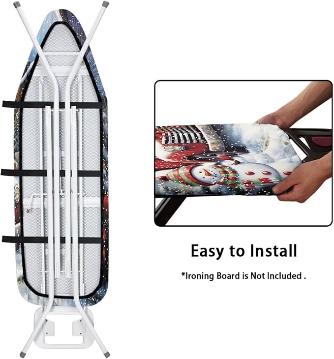 ZDCUSTOM 13"x52" Ironing Board Cover, Snowman Landscape Merry Christmas - Image 3