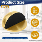 Self Adhesive Door Stoppers, Stainless Steel No Drill Rubber Floor Door Stop - Image 2