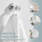 APLusee Brushed Nickel Towel Hook, 304 Stainless Steel Robe Hook - Image 6