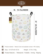 HUNRUNG Laundry Hamper, Large Canvas Fabric Lightweight Storage Basket Toy - Image 2