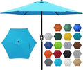 Blissun 7.5 ft Patio Umbrella, Yard Umbrella, Outdoor Market Umbrella with Push Button Tilt Crank (Light Blue) by Blissun
