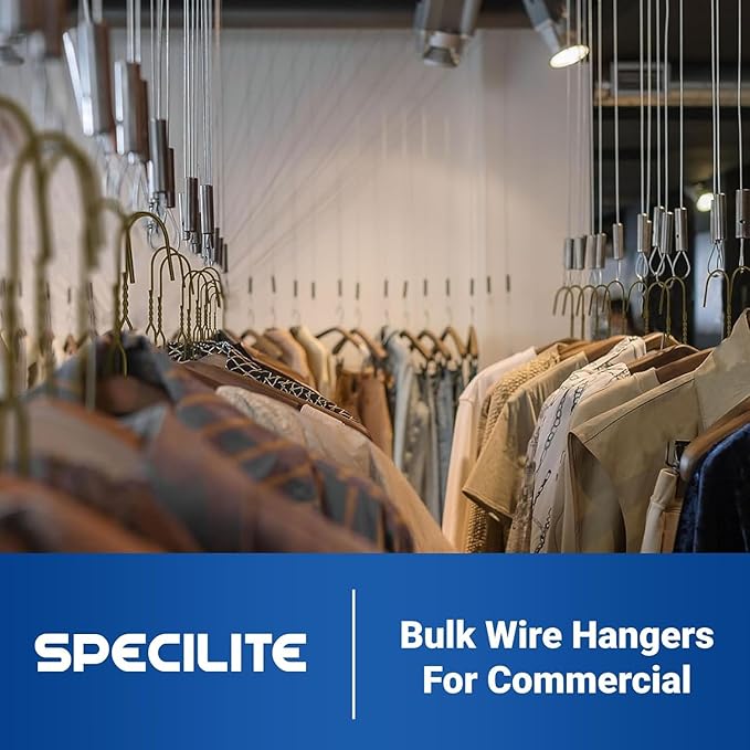SPECILITE Wire Metal Clothes Hangers Bulk 50 Pack - Image 6