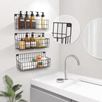 4 Set Extra Large Hanging Wall Wire Baskets, Hanging Wall Mount Storage Baskets - Image 7