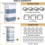 TAILI 6 Pack Vacuum Storage Bags, Cube Space Saver Bags Combo, Vacuum Seal Bags - Image 2