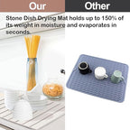 Large Stone Dish Drying Mats for Kitchen Counter, Water-Absorbent Collapsible - Image 4