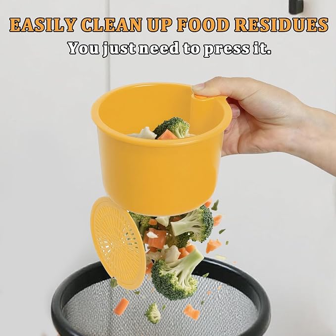 Sink Strainer Basket with One-Touch Drain Mesh, Snap-On Strap & Detachable - Image 5
