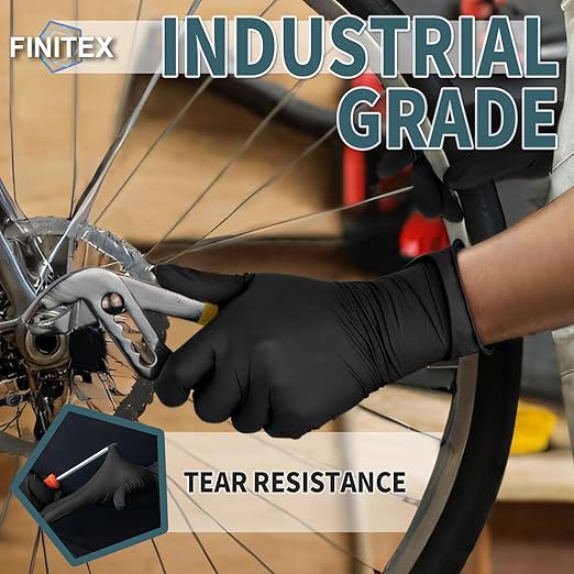 FINITEX - Black Nitrile Disposable Gloves, Powder-free, Medical Exam Latex-Free - Image 7