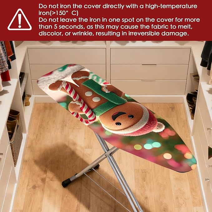 Nuxovilar Ironing Board Covers Winter Gingerbread Man Pattern Polyester 15x54 - Image 4