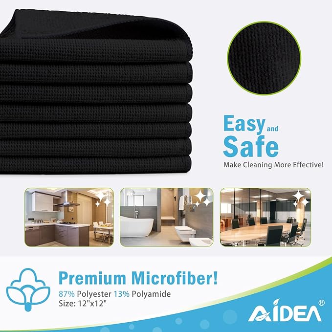 AIDEA Microfiber Cleaning Cloth-12PK, Soft Microfiber Towels - Image 2