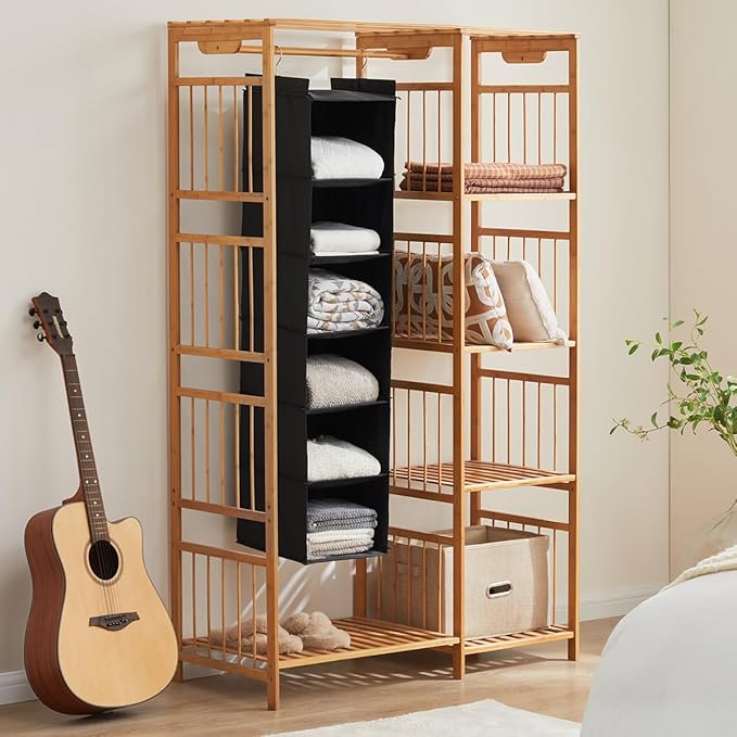 YOUDENOVA Hanging Closet Organizer, 6-Shelf Closet Hanging Storage Shelves - Image 2