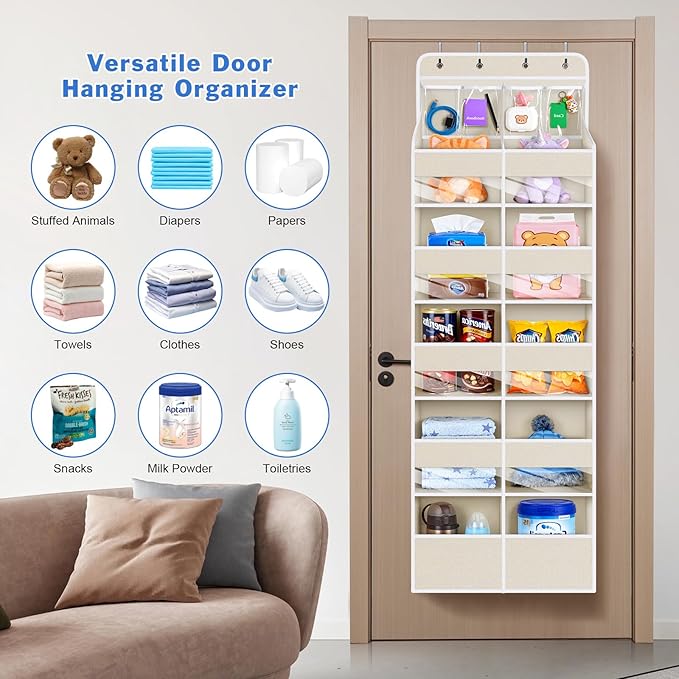 Univivi 6-Shelf Over Door Hanging Organizer Fabric Door Storage - Image 9
