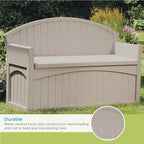 Suncast Outdoor Storage Bench - 50 Gallon Taupe Resin Outdoor Bench with Storage for Cushions, Tools & More. All-Weather Patio Deck Box with Seat for Porch, Pool, Yard, & Garden, Made in USA - Image 5