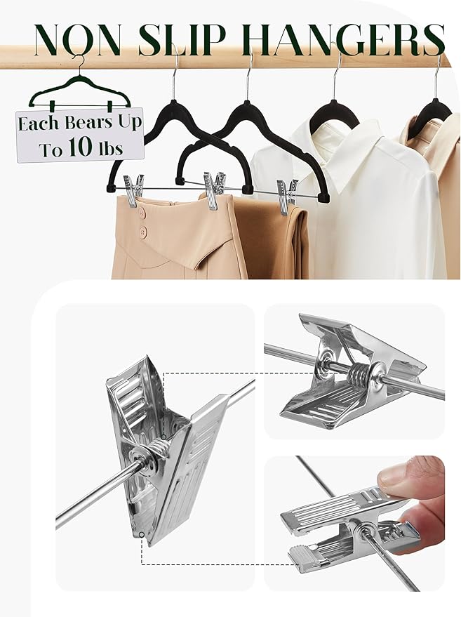 Cozymood Velvet Pant Hangers 36 Packs Ultra Thin Hangers - Image 6