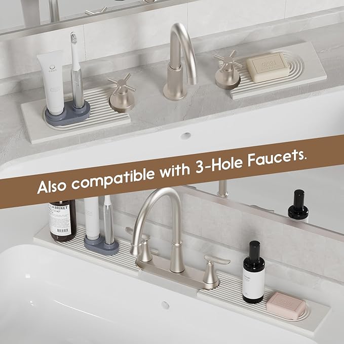Faucet Mat for Kitchen Sink, Diatomite Quick Drying Tray, 23.6Inch Kitchen Sink - Image 5