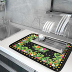 Giwawa Tropical Flamingo Dish Drying Mat Palm Leaves Absorbent Dishes Drainer - Image 5