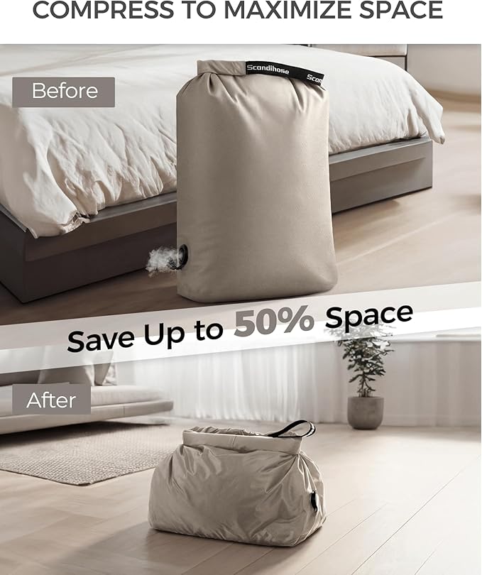 Travel Laundry Bag, Pump Free Vacuum Storage Bag Reusable Compression Dirty - Image 3