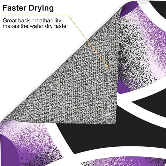Purple Black White Geometric Abstract Dish Drying Mat - Image 8