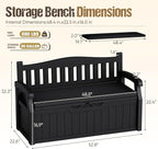 80-Gallon Outdoor Storage Bench with Cushion, Lockable Waterproof Deck Box with Armrests for Patio, Garden, Pool, Black - Image 3