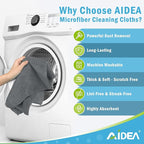 AIDEA Microfiber Cleaning Cloth Grey 12PK, Microfiber Towels - Image 2