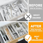 SpaceAid 4 Pack Bamboo Drawer Dividers - Image 2