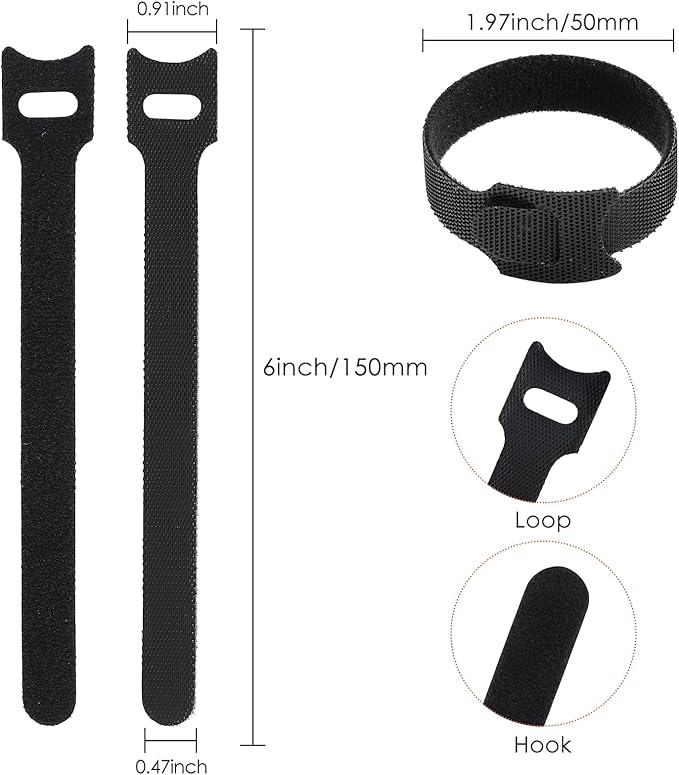 120PCS 6 Inch Reusable Cable Ties Wire Ties Cord Organizer Cable Organizer - Image 2