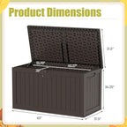 Devoko 240 Gallon Double-Wall Deck Box with Divider, Side Handles, Resin Outdoor Large Storage Box Waterproof and Lockable for Patio Furniture, Garden, Pool (Brown) - Image 6