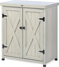 HABAU Outdoor Storage Cabinets Weatherproof for Patio, Garden Work Bench with Shelves & Metal Tabletop, Wooden Potting Table Workstation by HABAU