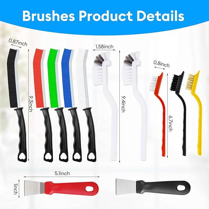 Crevice Cleaning Brush, Thin Hard Bristle Crevice Cleaning Tool Supplies - Image 5