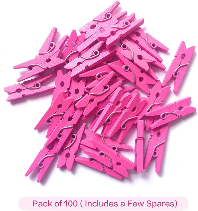 LWR CRAFTS Wooden Mini Clothespins 100 Per Pack 1" 2.5cm - Image 3