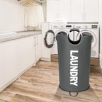 90L Large Laundry Basket, Freestanding Tall Clothes Hamper, Collapsible Laundry - Image 9