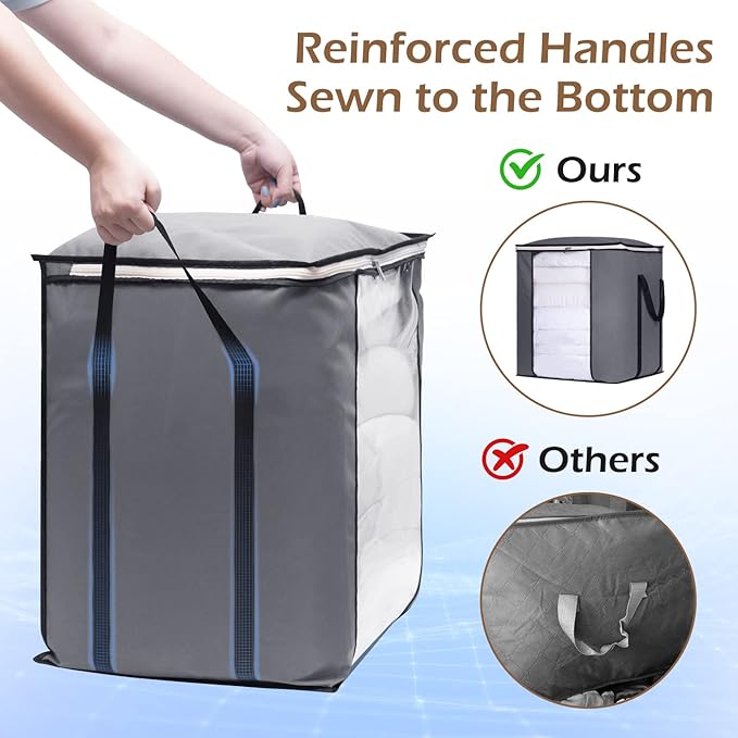 SLEEPING LAMB 120L Oversized Blanket Storage Bags Sturdy Fabric Clothes Storage - Image 3