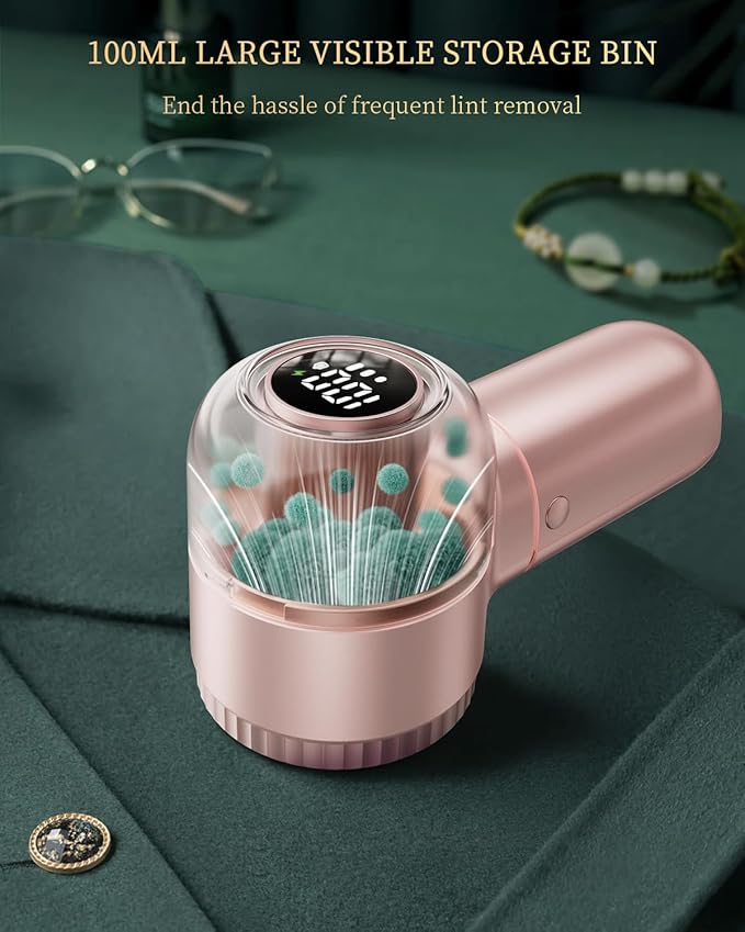 X-Large Fabric Shaver with Lint Brush, Rechargeable Lint Shaver with Digital - Image 6