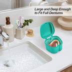 2 Pack Partial Denture Bath Case Retainer Cleaning Case Travel, Denture Storage - Image 3