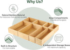 Kootek 8 Pcs Bamboo Drawer Organizer Utensil Tray Kitchen Storage Box 4-Size - Image 3