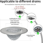 Shower Drain Hair Catcher, Fast Drainage Bathtub Drain Hair Catcher, Easy Clean - Image 2