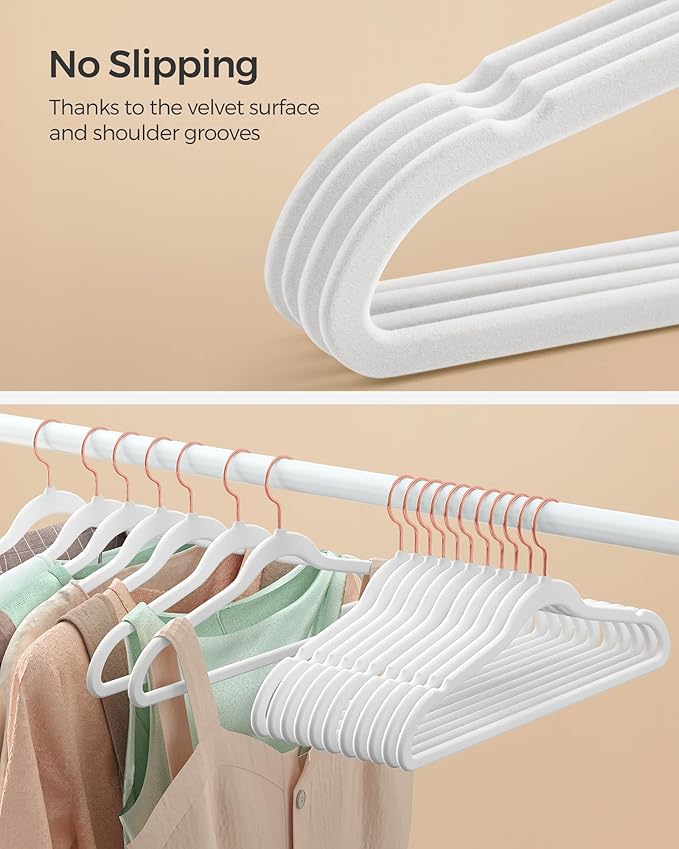 SONGMICS Slim Velvet Hangers, Non-Slip Clothes Hangers - Image 3